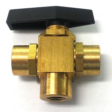 Chemical Selector Valve Brass 3-Way Ball 1/8" FM